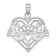 Rhodium Over 14k White Gold Polished and Textured Beaded Claddagh In
Heart Charm