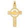 14k Yellow Gold Laser Designed Claddagh Cross Charm
