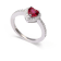 Red Lab Created Ruby Ring With Moissanite Rhodium Over Sterling Silver
Halo Heart Ring