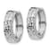 Rhodium Over 14k White Gold Diamond-Cut 1/2" Hinged Hoop Earrings