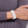 Rhodium Over 14k White Gold 19mm Hammered Polished Cuff Bangle
