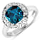 London Blue Topaz and White Diamond 14K White Gold Halo Ring 2.24 ctw