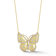 Sterling Statements 14K Yellow Gold Over Sterling Silver CZ Butterfly Necklace