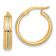 14k Two-tone Polished and Diamond-Cut 13/16" Hoop Earrings