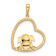 14K Two-tone Gold Diamond-Cut Puppy in Heart Pendant