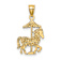 14k Yellow Gold Textured Children's Carousel Horse Charm