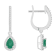 6x4mm Pear Shape Emerald 1/3 ctw Diamond Rhodium Over Sterling Silver
Halo Dangle Earrings