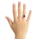 12x8mm Pear Shape Garnet and 1/10 ctw Diamond Rhodium Over Sterling
Silver Ring