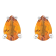 6x4mm Pear Shape Citrine 14k White Gold Stud Earrings