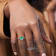 Green Lab Created Emerald and Moissanite Rhodium Over Sterling Silver
Halo Heart Ring