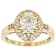 Diamond Simulant Oval, Champagne Diamond And White Zircon Ring In 18K
Gold Over Sterling Silver 2.87ctw