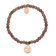 Rose Stainless Steel Polished XO Brown Jade Stretch Bracelet