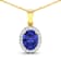 Tanzanite and White Diamond 14K Yellow Gold  Pendant with 18 inch Cable
Chain 1.60ctw