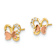 14k Yellow Gold and 14k Rose Gold Polished Cubic Zirconia Butterfly Stud Earrings