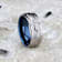 MARINER Titanium Milgrain Engraved Finish Men 's Wedding Ring with Blue
Plating Inside 8mm