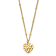 Stainless Steel Polished Hammered Yellow IP-plated Heart 15-inch with
2-inch Extension Necklace
