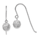 Rhodium Over 14k White Gold Diamond-Cut Ball Dangle Earrings