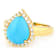 Turquoise Pear And White Zircon Ring In 18K Gold Over Sterling Silver 0.41ctw