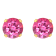 5mm Round Pink Topaz 10k Yellow Gold Stud Earrings