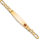 14k Yellow Gold Medical Soft Diamond Shape Red Enamel Flat Figaro Link
ID Bracelet