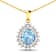 2.30ctw 14K Yellow Gold Pear  Aquamarine and White Diamond Pendant with
18 inch Cable Chain