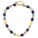 14K Yellow Gold Over Sterling Silver Amethyst, Fluorite, Jadeite 2-inch
Extension Necklace
