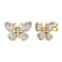 CZ Butterfly Stud Earrings In 14K Gold Over Sterling Silver