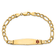 14k Yellow Gold Medical Soft Diamond Shape Red Enamel Figaro Link ID Bracelet