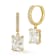 Rachel Zoe White CZ Radiant Cut Charm Huggie Earrings in 14K Gold Over
Sterling Silver