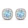 1.50ctw 14K Yellow Gold Cushion Aquamarine and White Diamond Halo Earrings