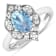 1.16ctw Blue Aquamarine and Diamond 14K White Gold Halo Ring