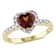 Garnet and Diamond 10K Yellow Gold Ring 0.93ctw