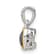 Rhodium Over Sterling Silver with 14k Accent Lab Created Sapphire Pendant