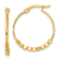 14k Yellow Gold Polished 15/16" Beads Hoop Earrings