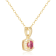 Ruby and Moissanite 14K Yellow Gold Over Sterling Silver Halo Style
Pendant With Chain