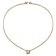 East-West CZ Pave Station Necklace In 14K Gold Over Brass