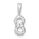 Rhodium Over 14k White Gold Diamond Number 8 Pendant
