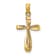 14k Yellow Gold 3D Polished Twisted Cross Pendant