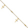 10k Yellow Gold Polished and Textured Cross Charm Cable Link Anklet