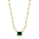 Sterling Statements 14K Yellow Gold Over Sterling Silver Green CZ
Necklace with Paperclip Chain