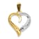 14k Yellow Gold and 14k White Gold Diamond Heart Pendant