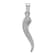 Rhodium Over 14k White Gold Brushed 3D Italian Horn Pendant