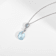 Sky Blue Topaz Checkerboard Pear Shaped Rhodium Over Sterling Silver
Teardrop Necklace
