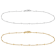 Cable And Square Bead Bracelet Set Of 2 In 18K Gold Over Sterling Silver
And Sterling Silver