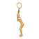 14k Yellow Gold 3D Textured Baseball Player with Bat Charm