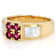 Grape Color Garnet And White Mother-Of-Pearl Ring In 18K Gold Over
Sterling Silver 0.68ctw