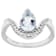 Pear Shape Aquamarine And Zircon Accent Ring In Sterling Silver
