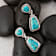 Barse Turquoise Double Drop Earrings In Sterling Silver Over Bronze