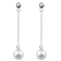 8-9mm White Cultured Freshwater Pearl and Cubic Zirconia Rhodium Over
Sterling Silver Earrings