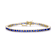 Sapphire Color CZ Tennis Bracelet In 14K Gold Over Brass 5.5ctw